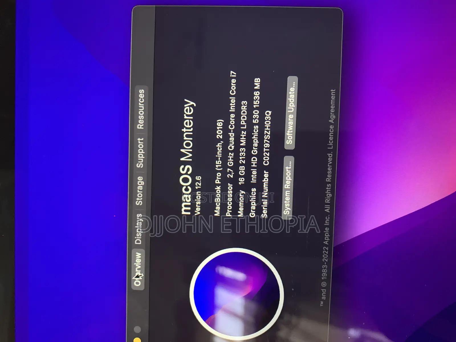 New Laptop Apple MacBook 2016 16GB Intel Core I7 SSHD+SSD 512GB