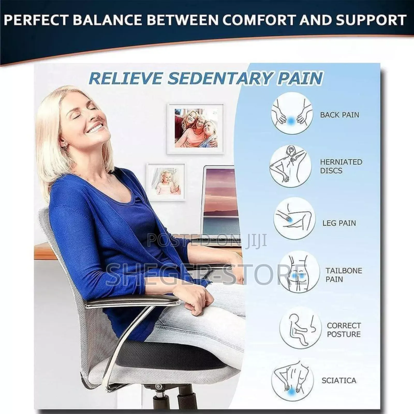 Green Lion Orthopedic Seat Cushion(Pain-Free Sitting and Good Posture)