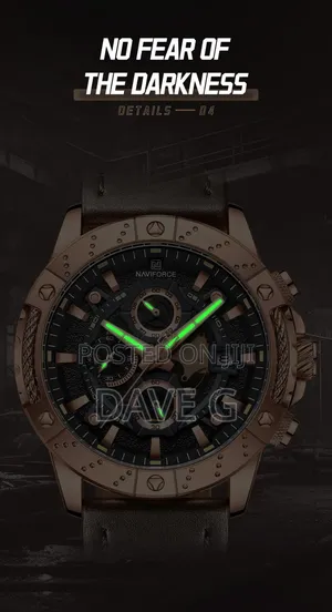 Naviforce Nf8055 Men Watch Luxury Brand Quartz Watches Genuine Leathe