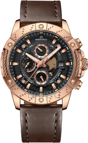 Naviforce Nf8055 Men Watch Luxury Brand Quartz Watches Genuine Leathe