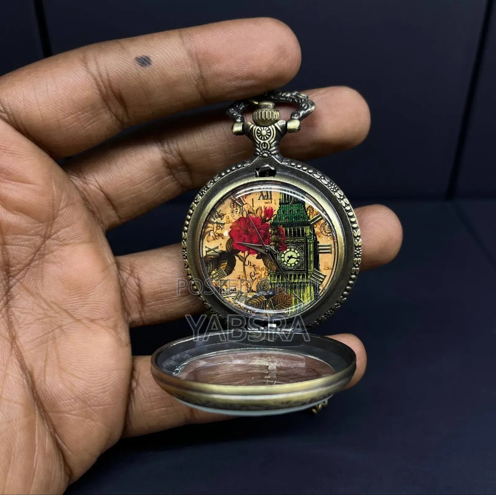 Quartz Brand Watch Stainless Steel Pocket Watch and Key Holder