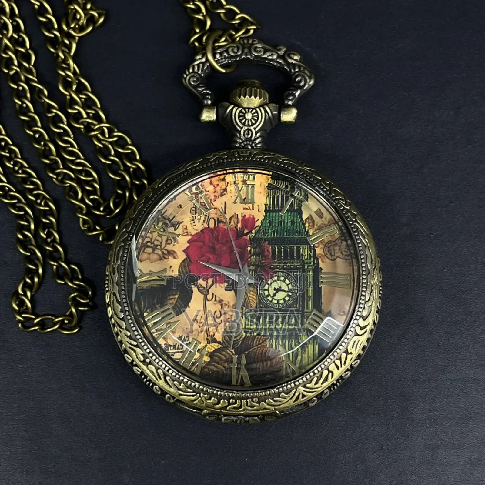 Quartz Brand Watch Stainless Steel Pocket Watch and Key Holder