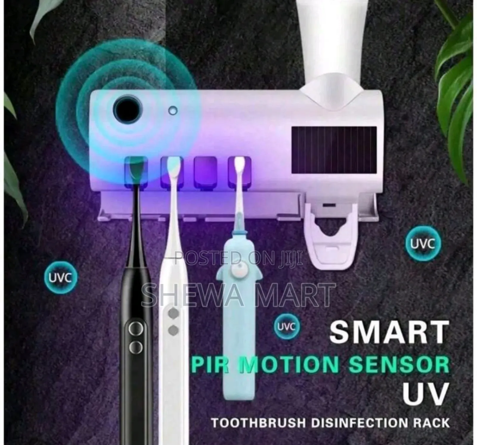 White Smart Toothbrush Sterilizer, Hole-Free Wall-Mounted Toothbrush