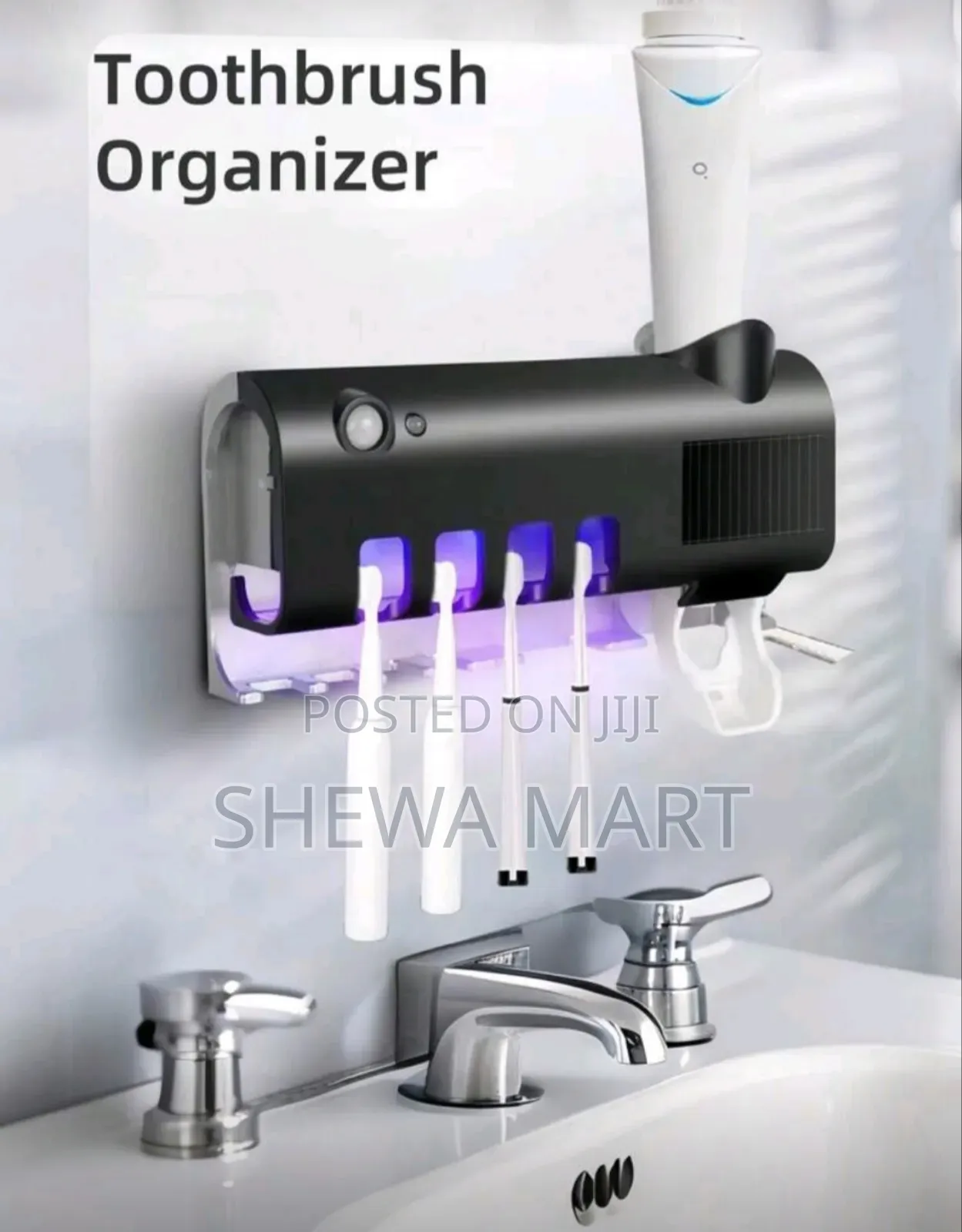 White Smart Toothbrush Sterilizer, Hole-Free Wall-Mounted Toothbrush
