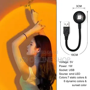1x Usb Sunset Lamp Led Rainbow Neon Night Light Projector Photography