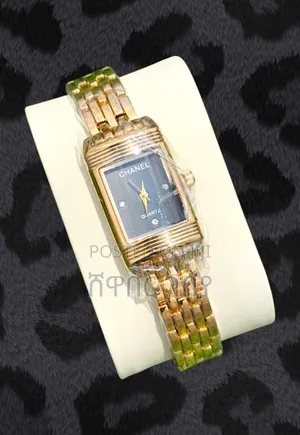 Photo - Gold Tone Amd Black Chanel Quartz Watch - Rectangular Face