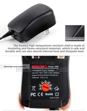 Adjustable Multifunction Universal Adapter 30 W (3 Upto 12 V)