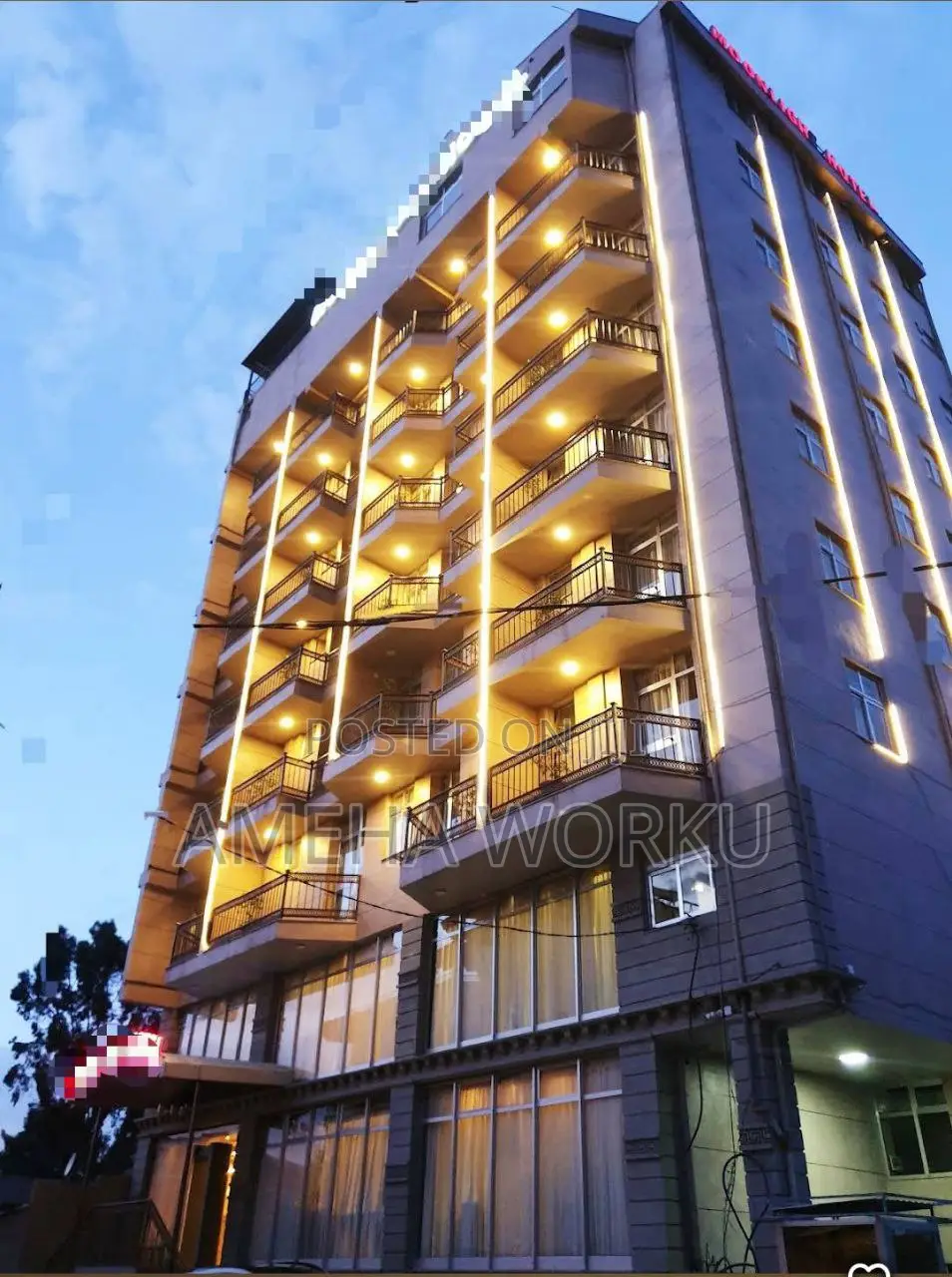 B+G+8+Terrace የሆቴል ህንፃ ሽያጭ . 300 ካ.ሜ