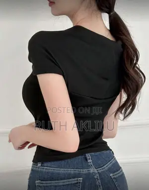 Women Elegant Off Shoulder Ruched Fitted T Shirt