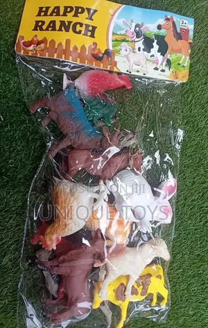 Happy Ranch Farm Animal Toy Set - 12 PCS