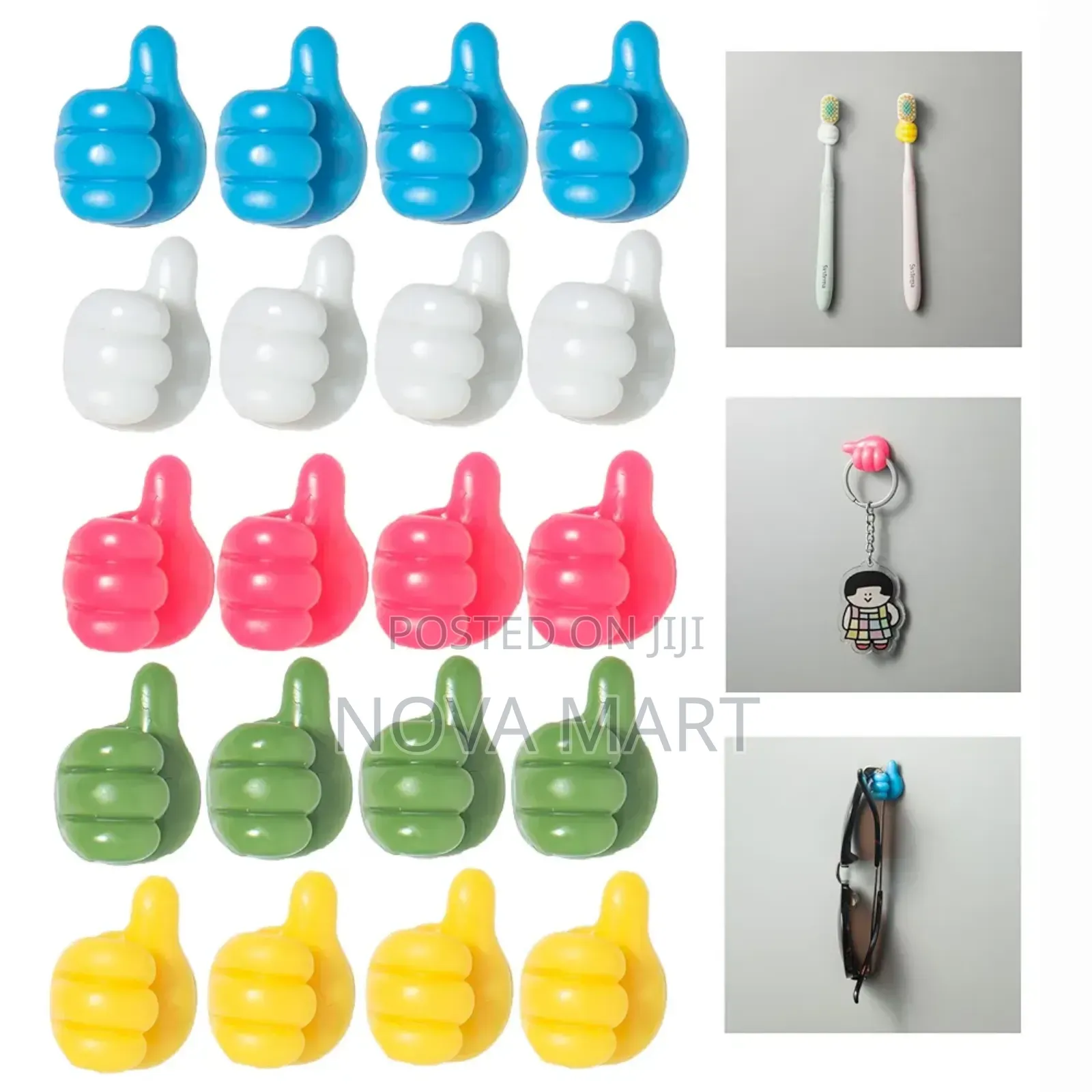 Self Adhesive Silicone Thumb Hooks, Multifunctional Cable Clips