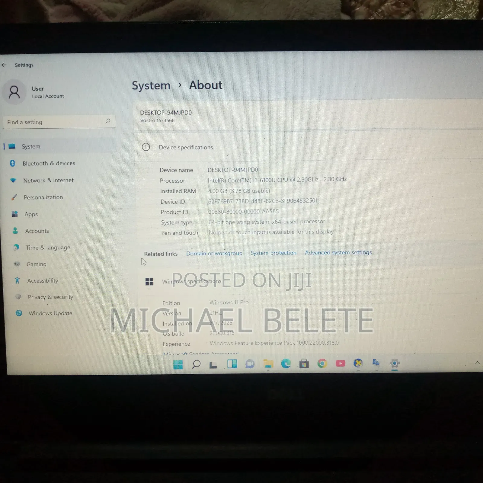 Laptop Dell Vostro 3560 4GB Intel Core 3 HDD 1T