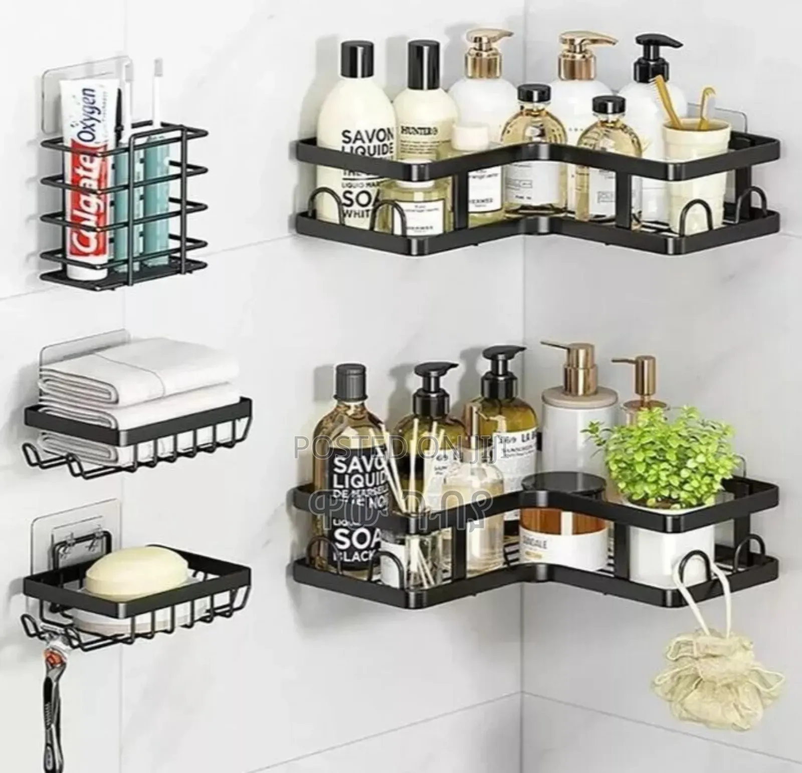 5pcs Stainless Steel Organizing Storage Rack