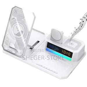 T50 6-in-1 Multifunctional Wireless Charger (A Clock, and a Speaker)