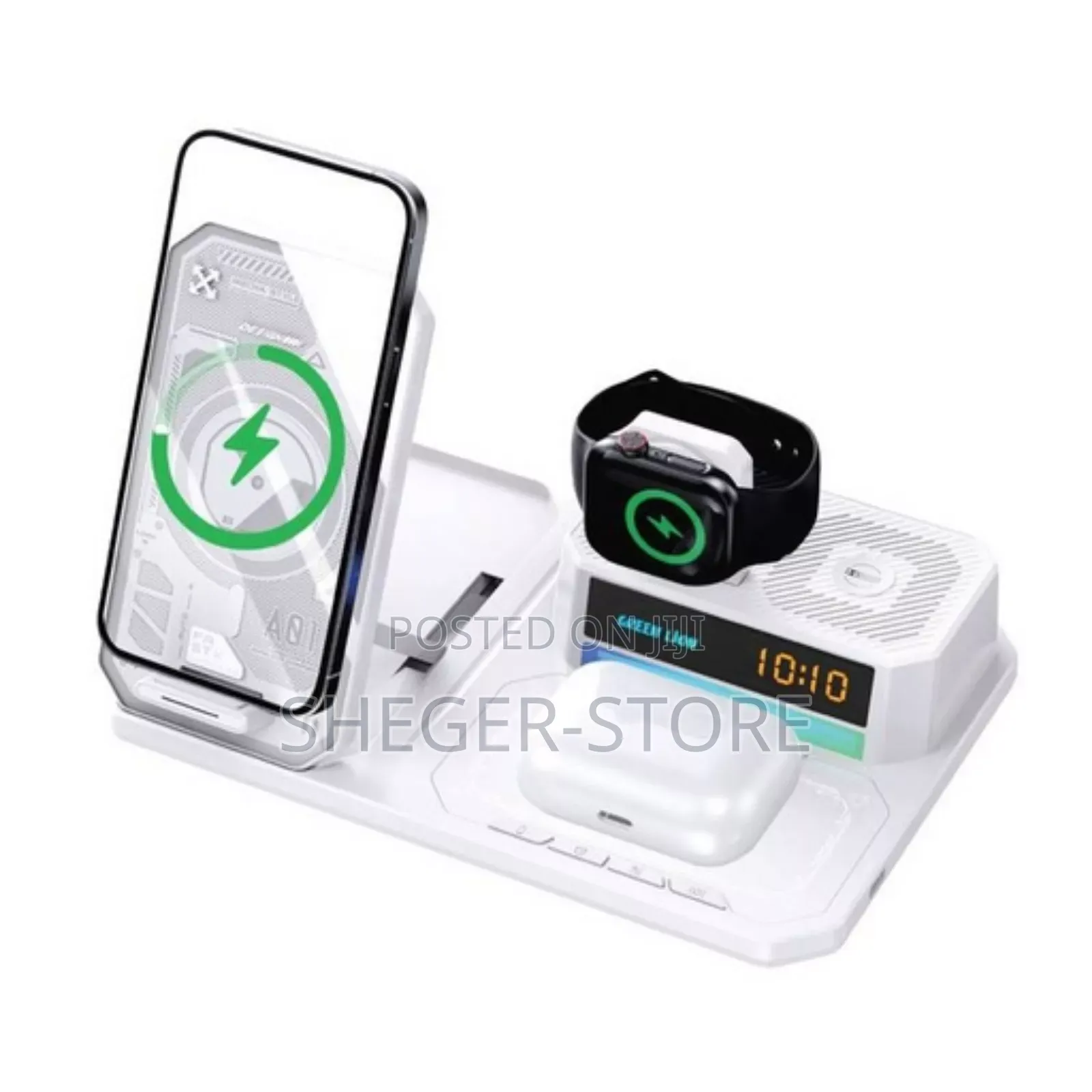 T50 6-in-1 Multifunctional Wireless Charger (A Clock, and a Speaker)