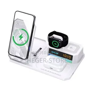 Photo - T50 6-in-1 Multifunctional Wireless Charger (A Clock, and a Speaker)