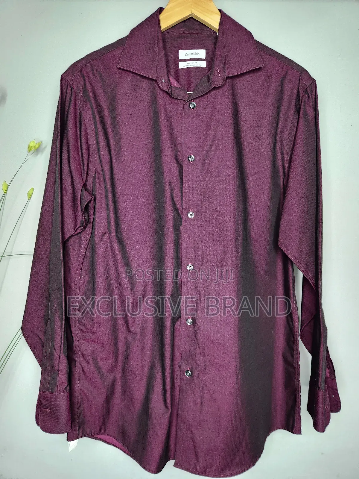 Burgundy Elegance – Men’S Long Sleeve Shirt