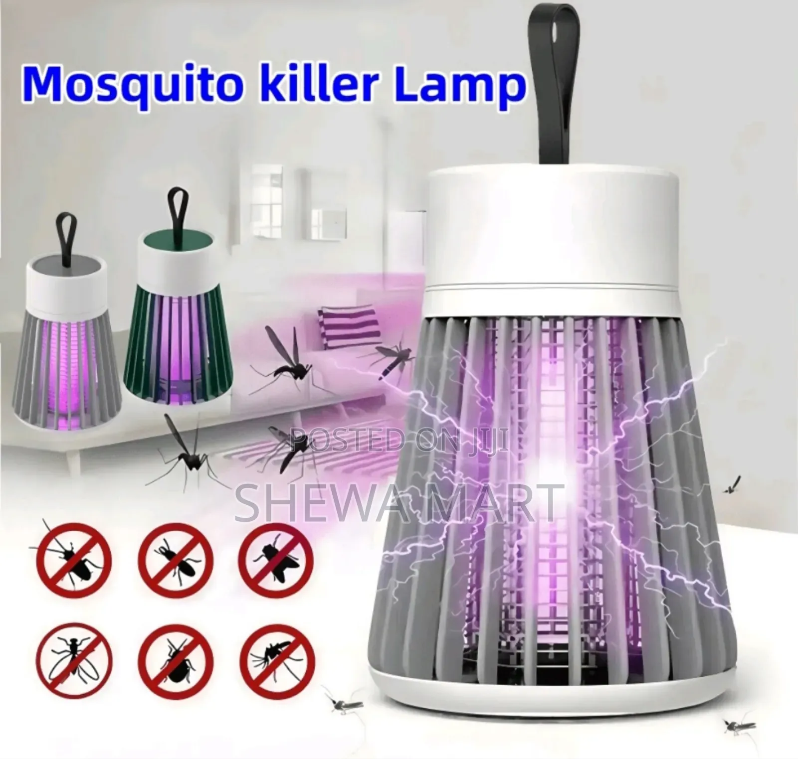 Rechargeable/Plug-in Hanging Mosquito Killer Lamp - 360° Protective E