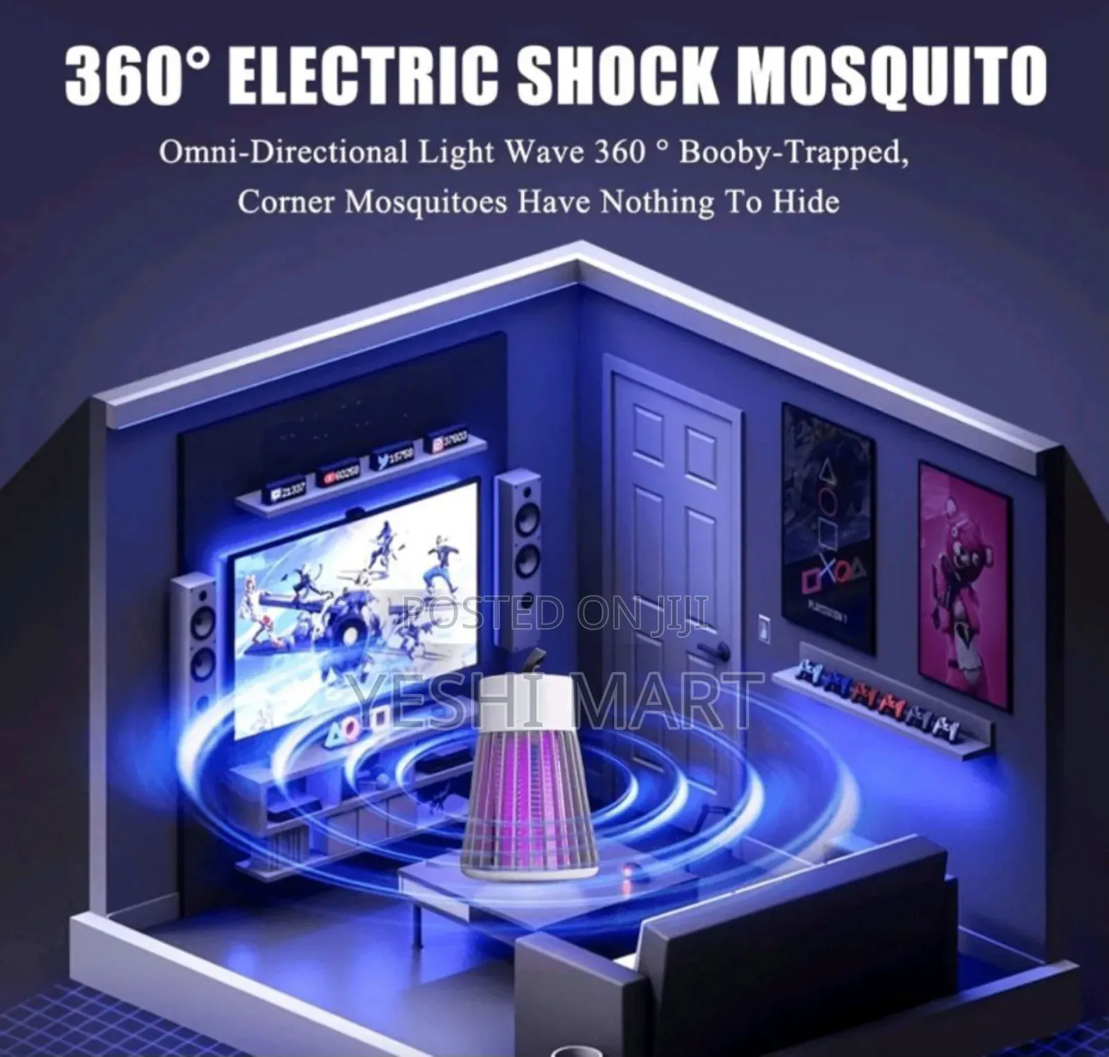 Rechargeable/Plug-in Hanging Mosquito Killer Lamp - 360° Protective