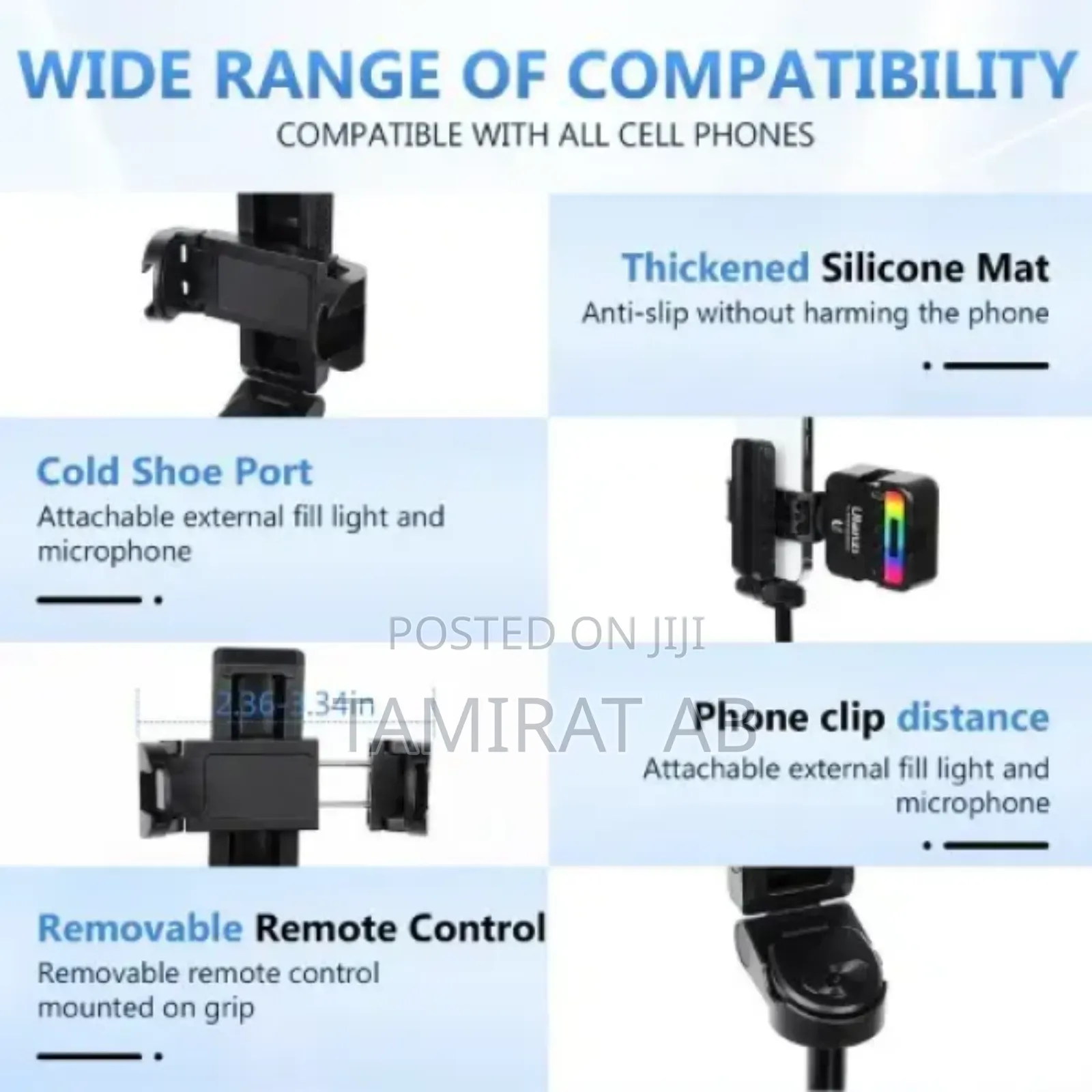 Jc-25h Live Broadcast Selfie Stick / Tripod With Dual Led Fill Lights