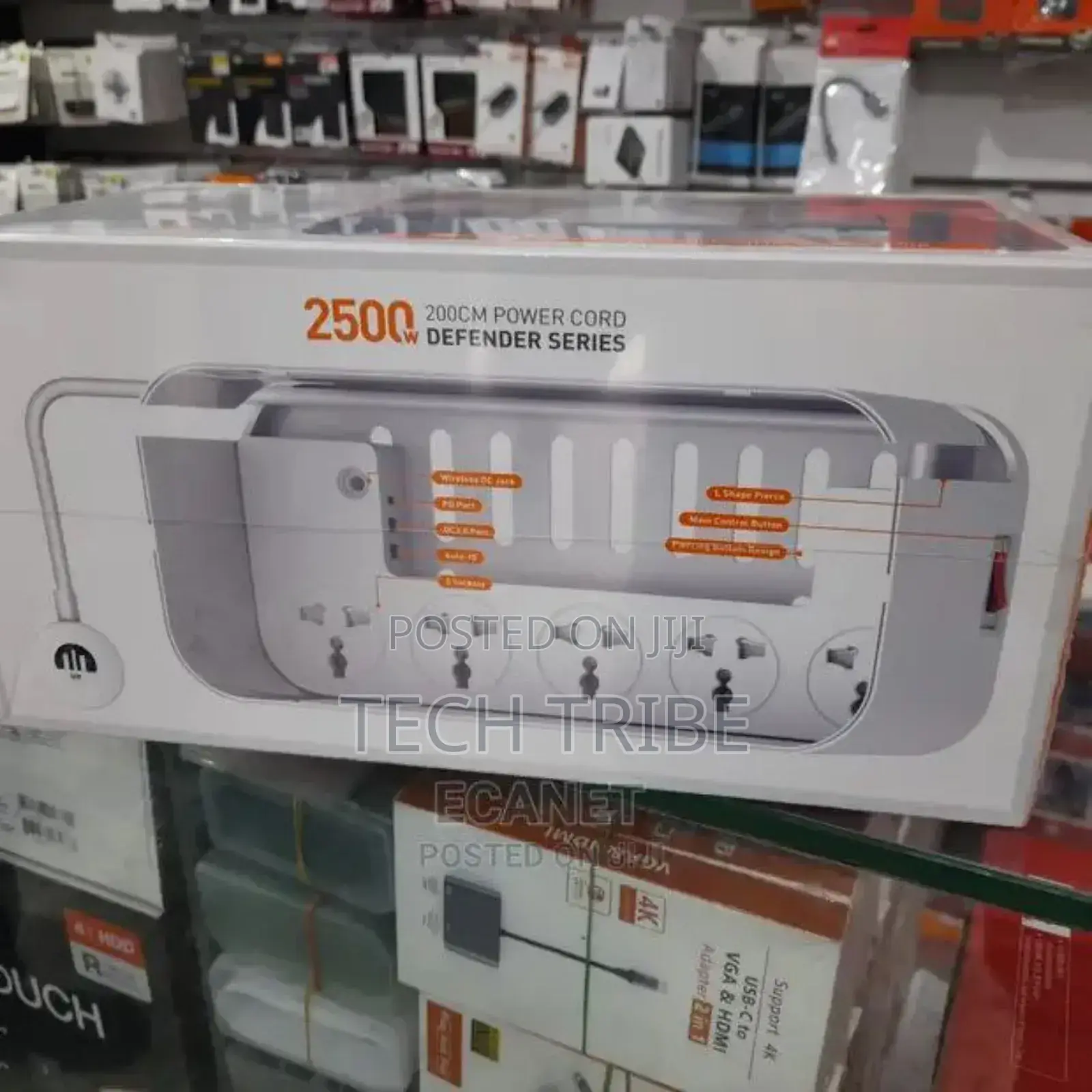 Defender 2500w Series Power Cord Multi-Outlet Fast Usb Charging Hub!