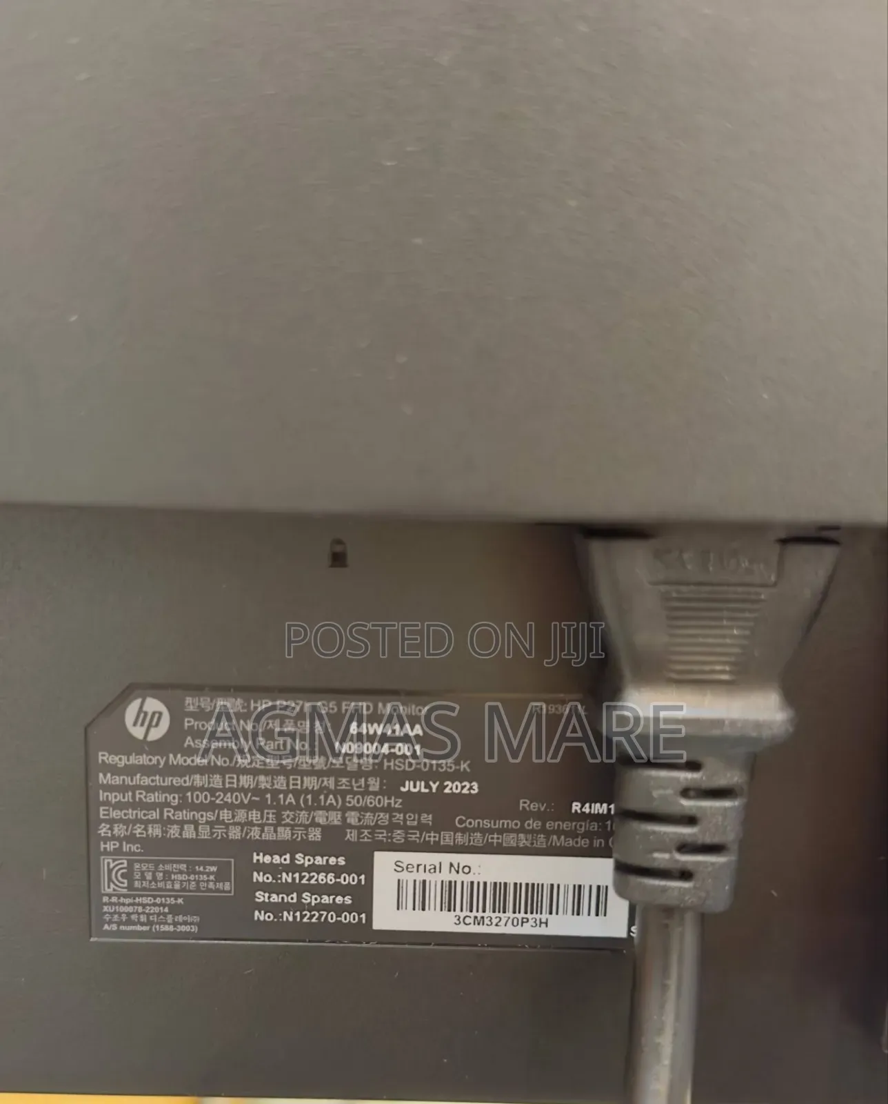 Brand New Monitor Hp 27" Inch Monitr