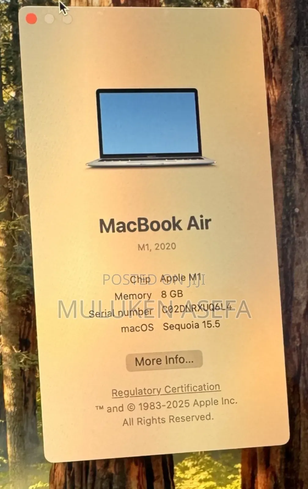 New Laptop Apple MacBook Air 2020 M1 8GB Apple M1 Max SSD 256GB