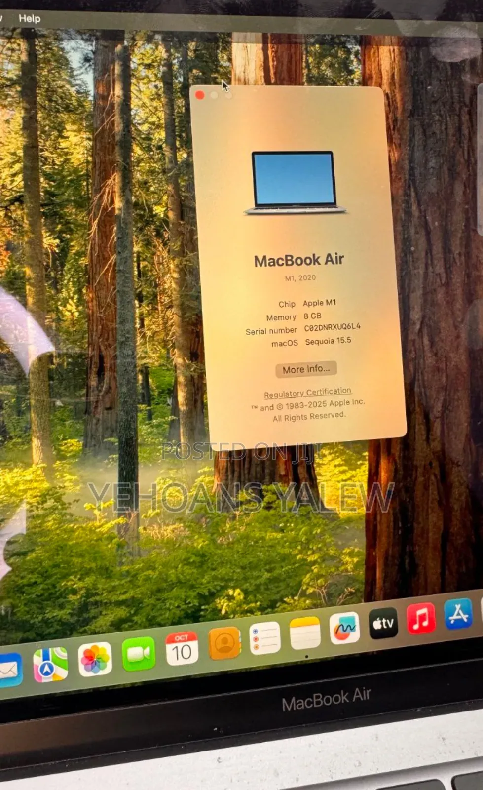 New Laptop Apple MacBook Air 2020 M1 8GB Apple M1 SSD 256GB