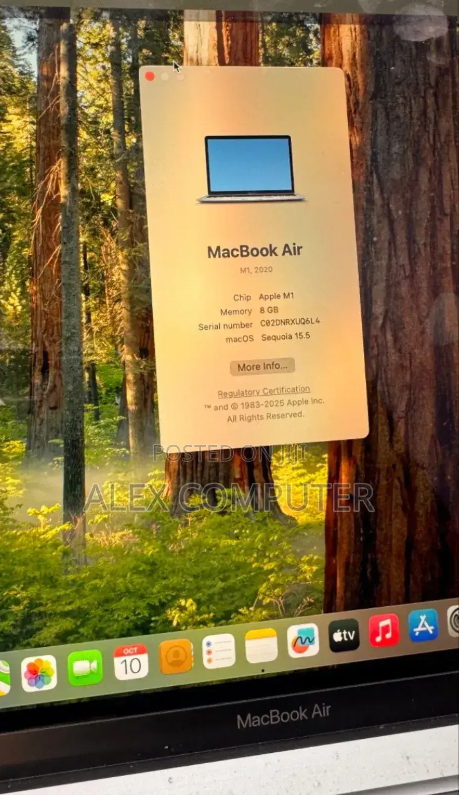 New Laptop Apple MacBook Air 2020 M1 8GB Apple M1 SSD 256GB