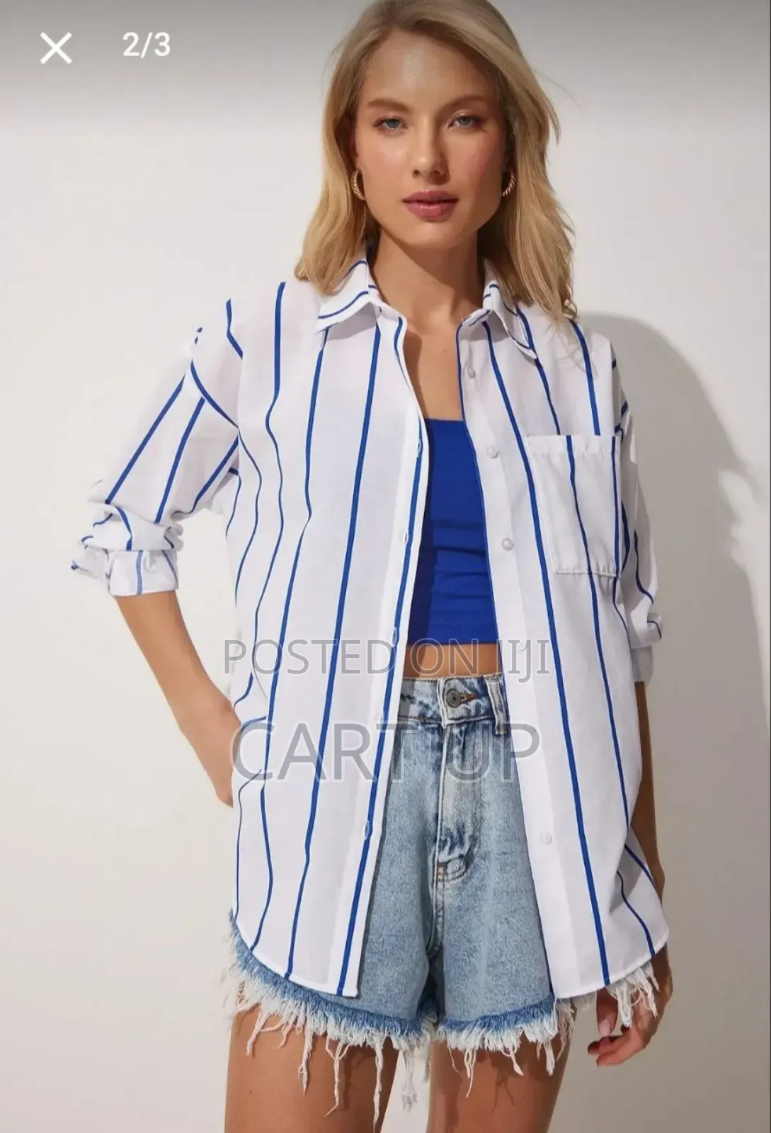 Striped Pocket Detailed Shirt
