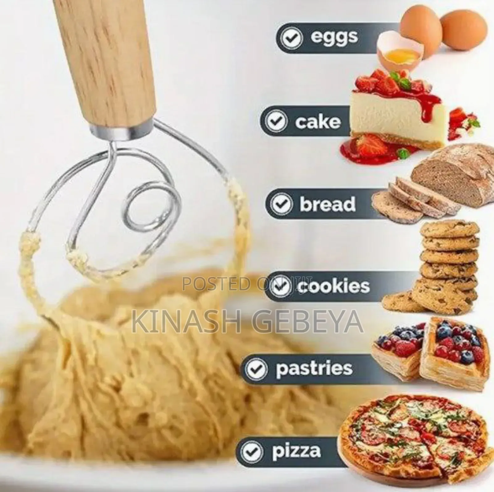 Danish Dough Whisker(የሊጥ ማቡኪያ እና ማቅጠኛ)