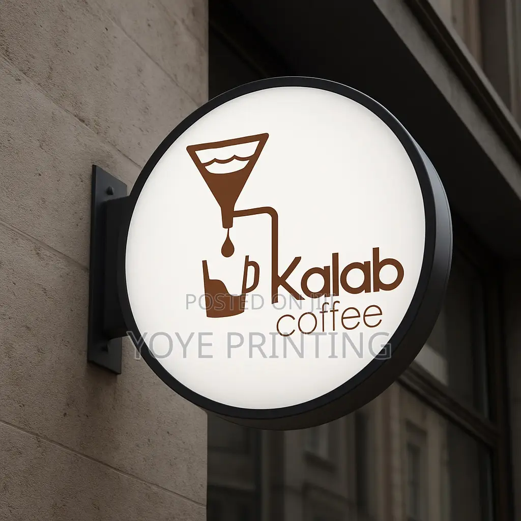 Round Outdoor Coffee Shop Sign