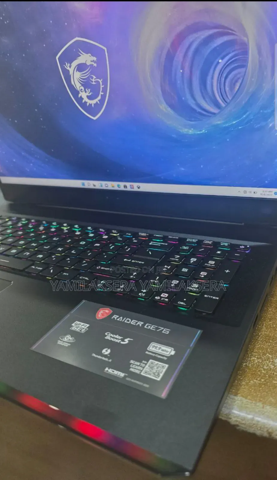 New Laptop MSI Raider GE76 12UGS 16GB Intel Core I9 SSD 1T