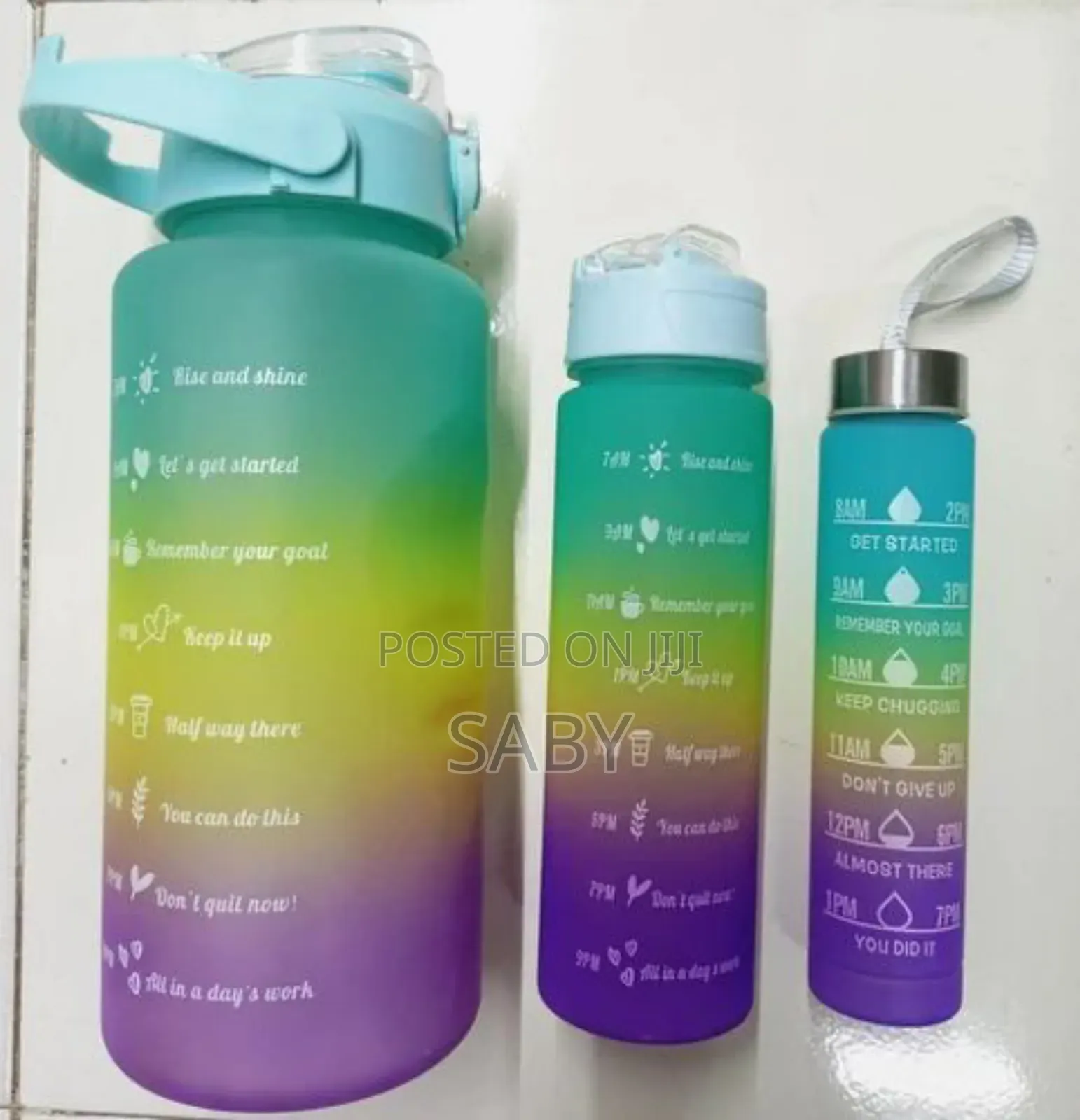 Plastic Motivational Bottle Set of 3