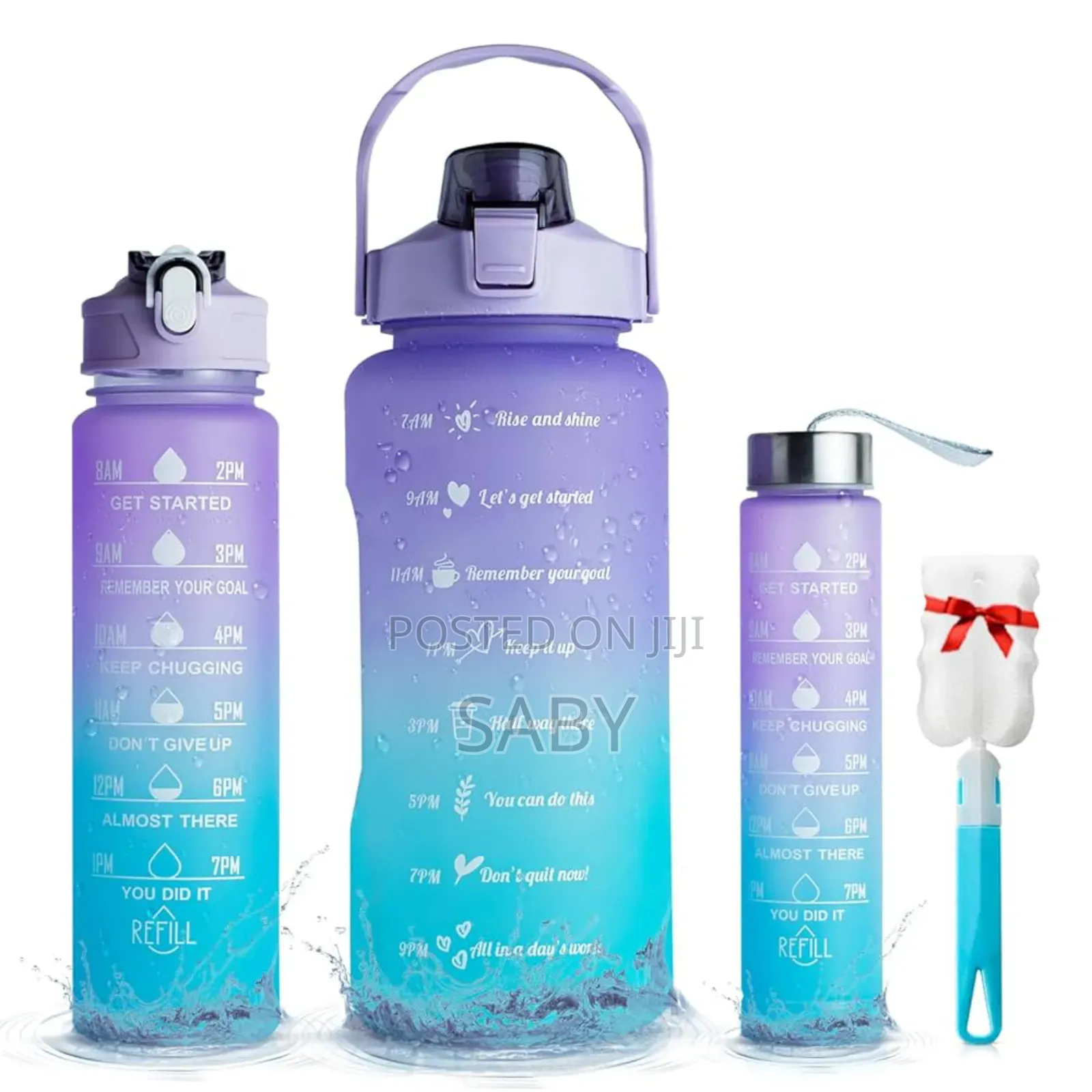 Plastic Motivational Bottle Set of 3