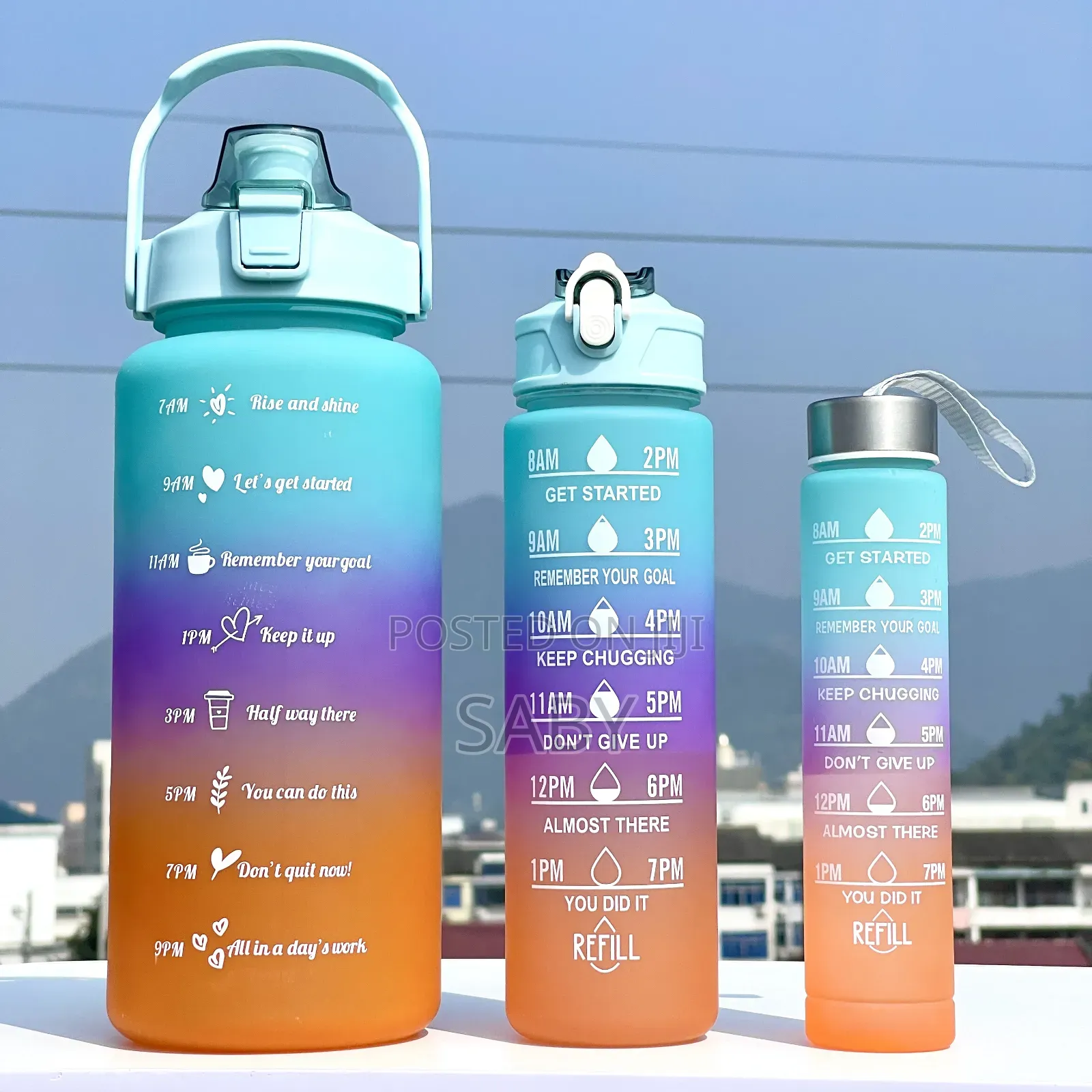 Plastic Motivational Bottle Set of 3