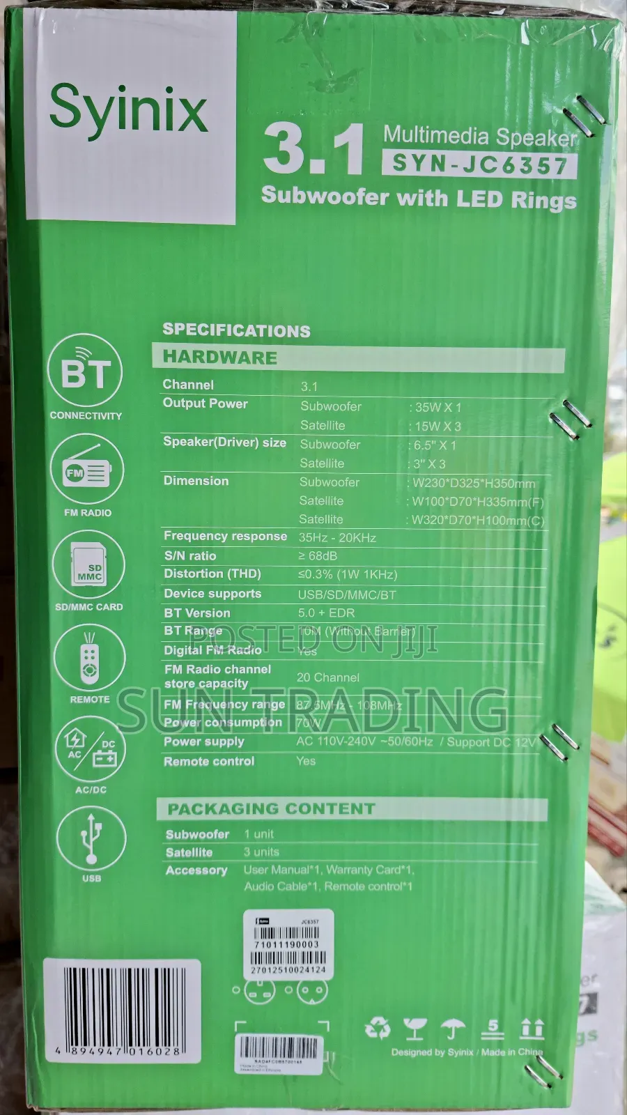 Syinix 3.1 Multimedia Speaker | Syn-Jc6357