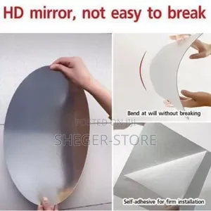 Acrylic Mirror Sticker (ስቲከር መስታወት
 ቢወድቅ የማይሰበር
 የራሱ መለጠፊያ ያለው)