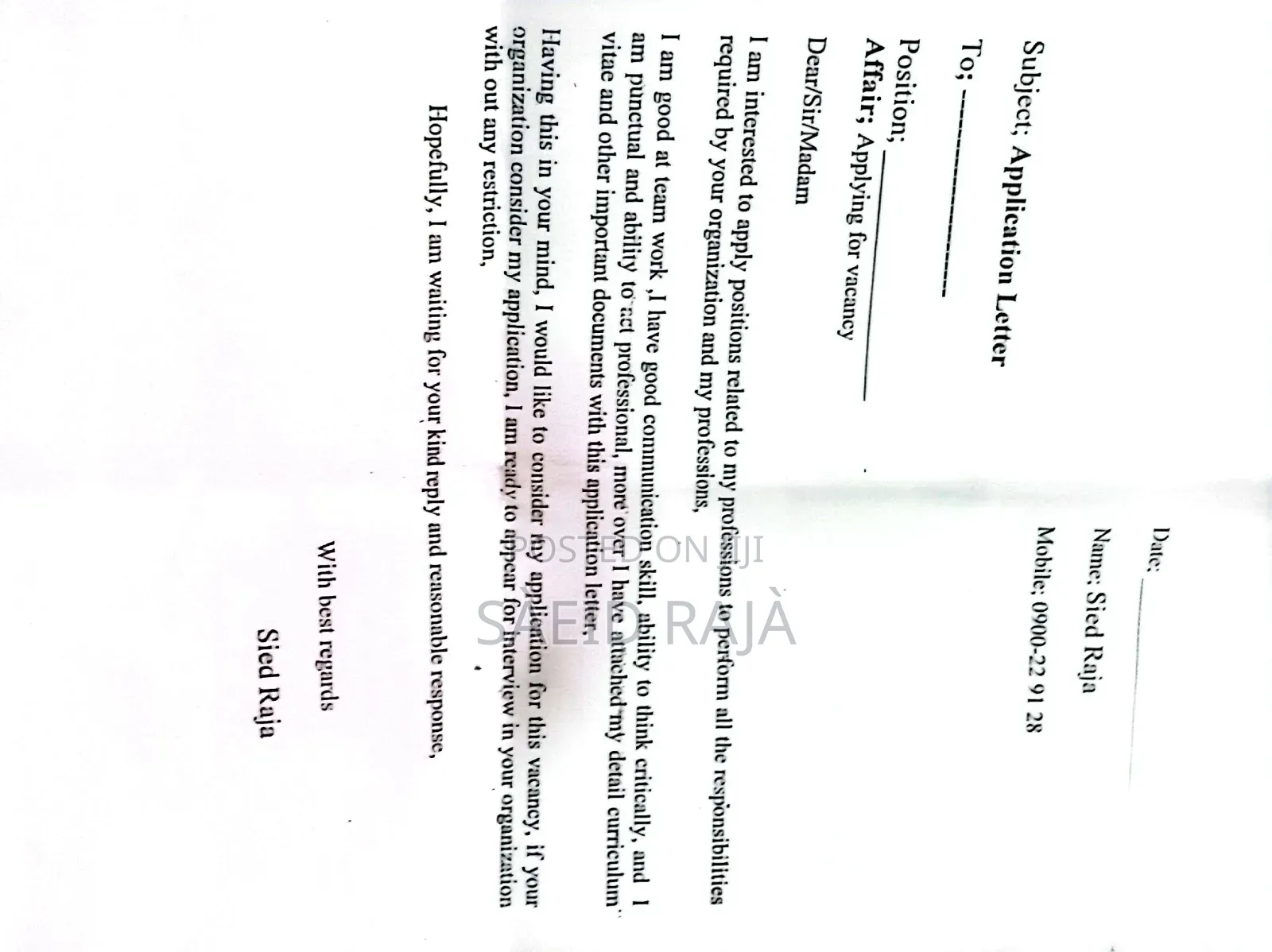 Am Called Seid Raja I Have BSC Degree in Civil Engineering