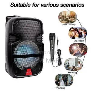Photo - Maxx 8′′ Party Power Speaker – Wired Mic + Remote, 1200w Pmpo