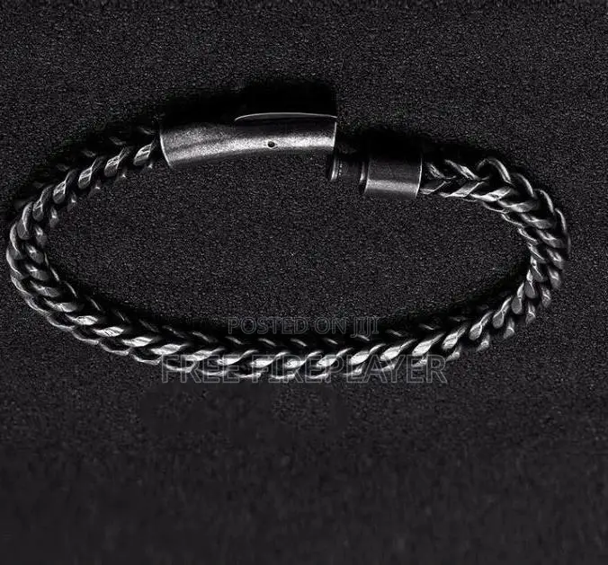 Men’S Pu Leather Bracelet With Stainless Steel Buckle