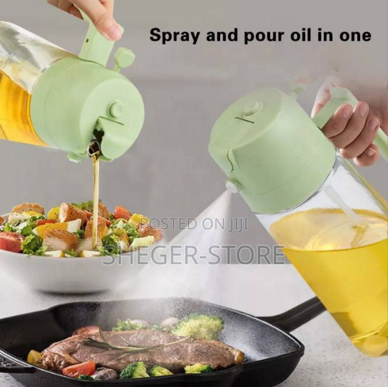 Sprayable and Pourable Oil Bottle(600ሚሊ የሚያዝ ከመስታወት የተሰራ ለአቼቶም የሚሆን)