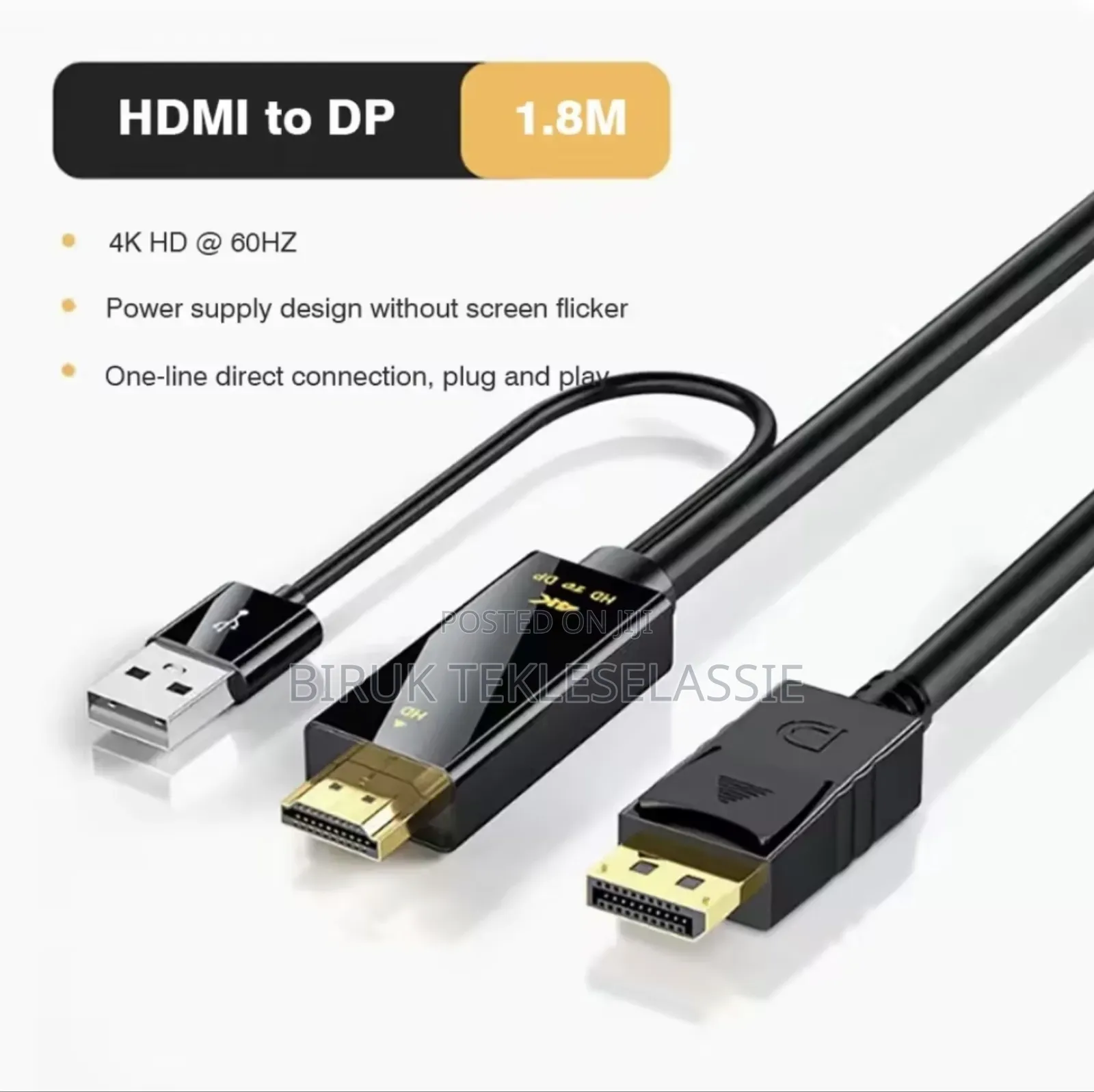 Hdmi to Display Port (Dp) Converter Cable