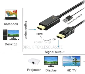 Hdmi to Display Port (Dp) Converter Cable