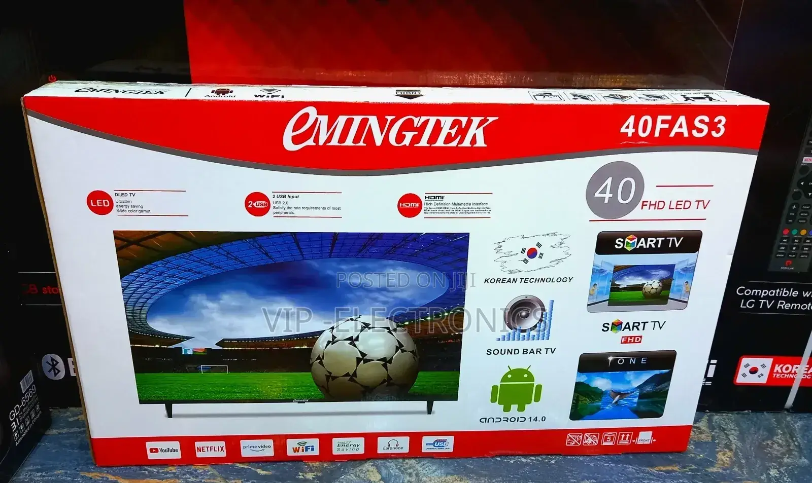 Emingtek Tv 40 Inch Tv Smart Android 14.0 Mew 2025 Frameless Tv