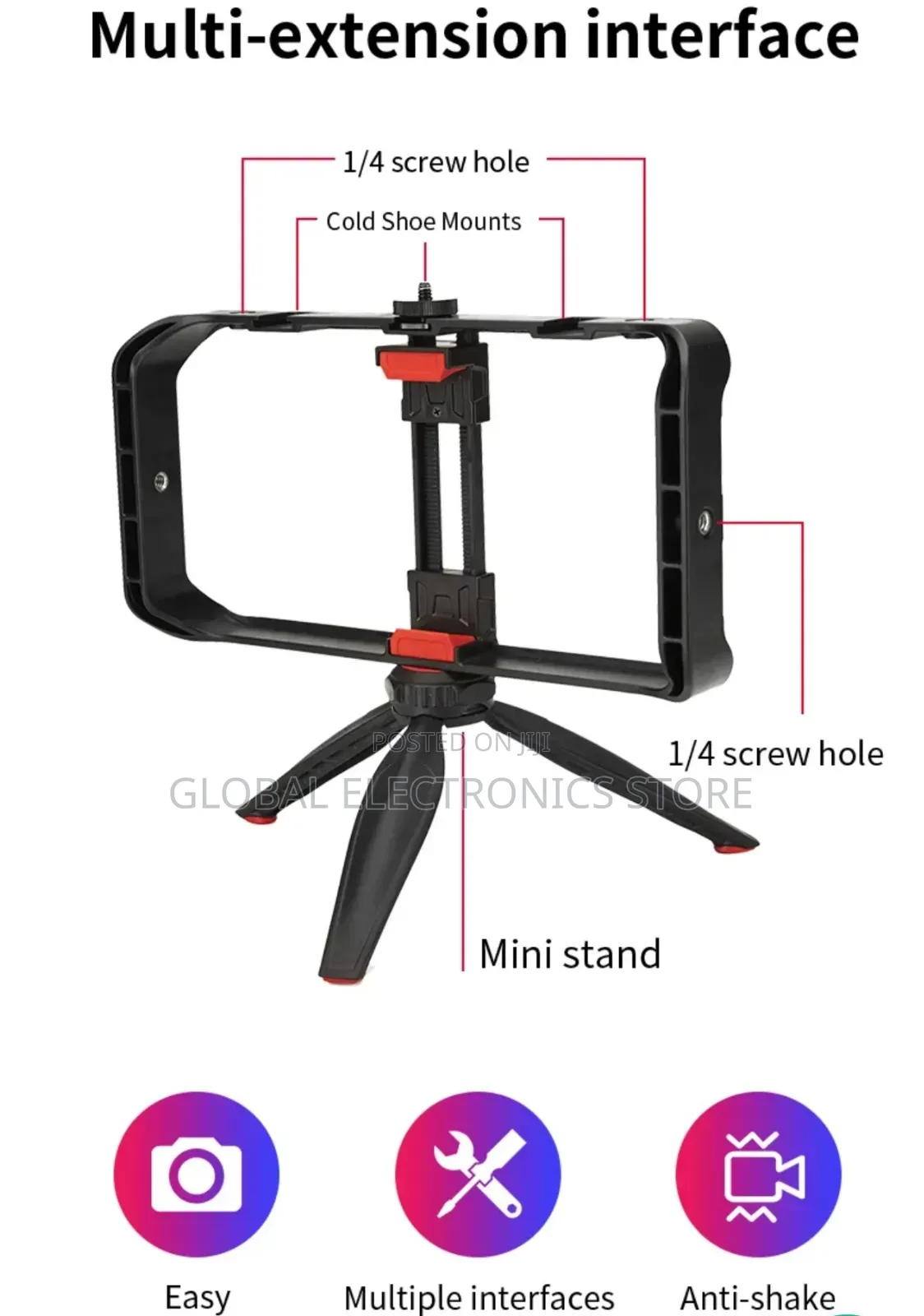 Vlogging Filmmaking Cage Handheld Stabilizer Grip Tripod Kit Handle