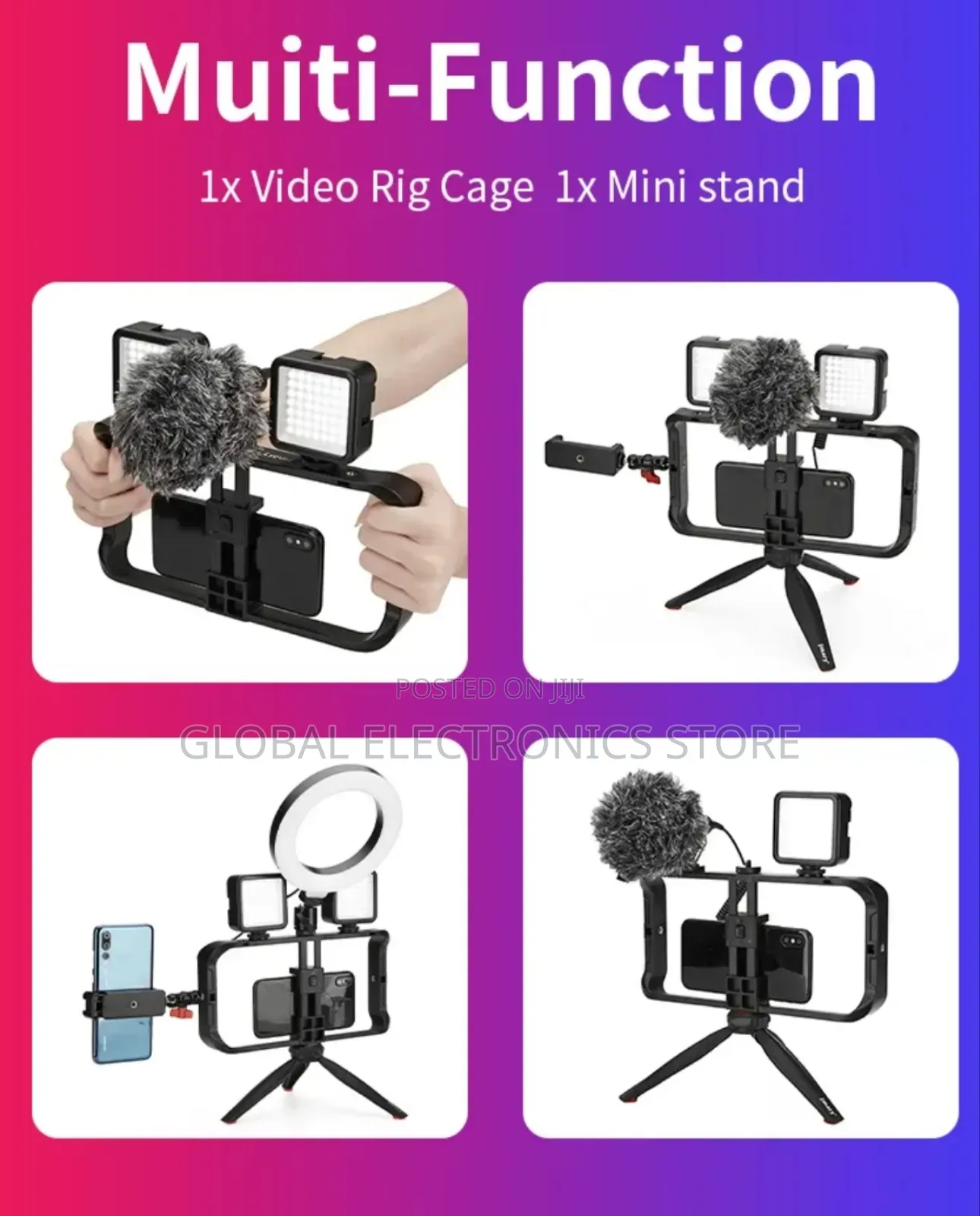 Vlogging Filmmaking Cage Handheld Stabilizer Grip Tripod Kit Handle