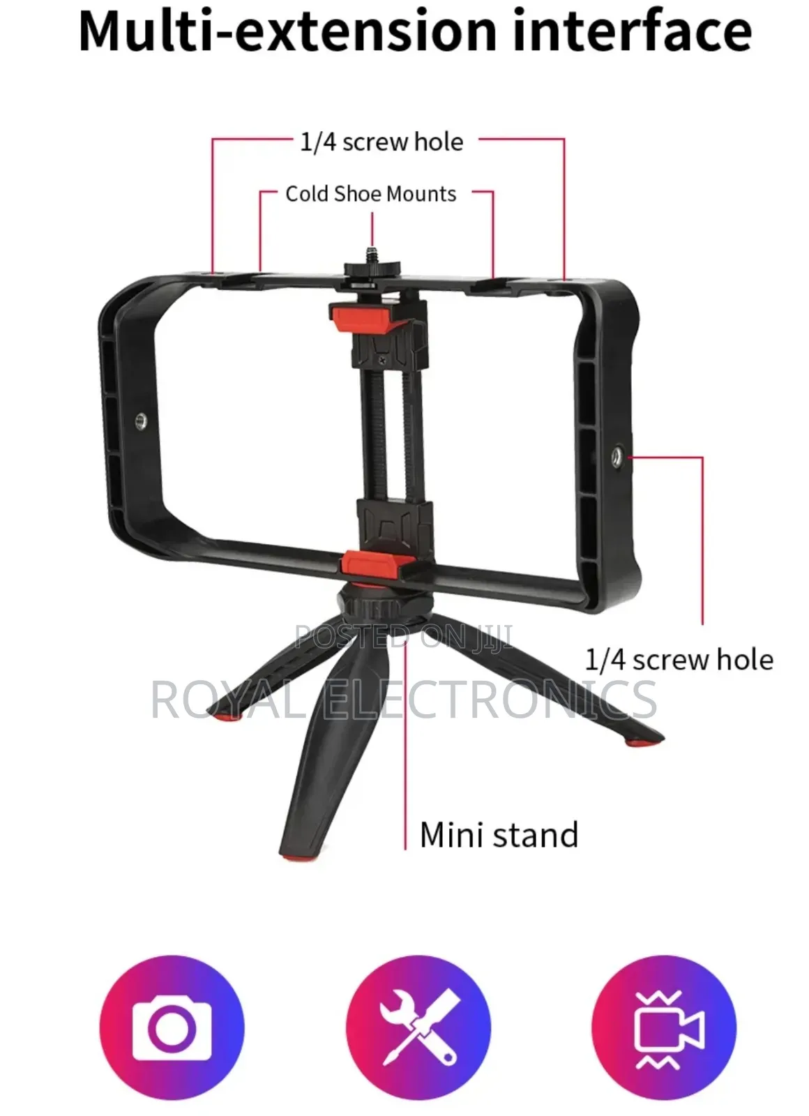 Vlogging Handheld Stabilizer Grip Tripod Kit (ለስልክም ለካሜራም ይሆናል )