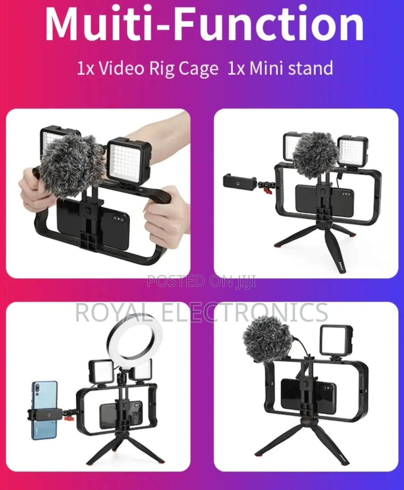 Vlogging Handheld Stabilizer Grip Tripod Kit (ለስልክም ለካሜራም ይሆናል )