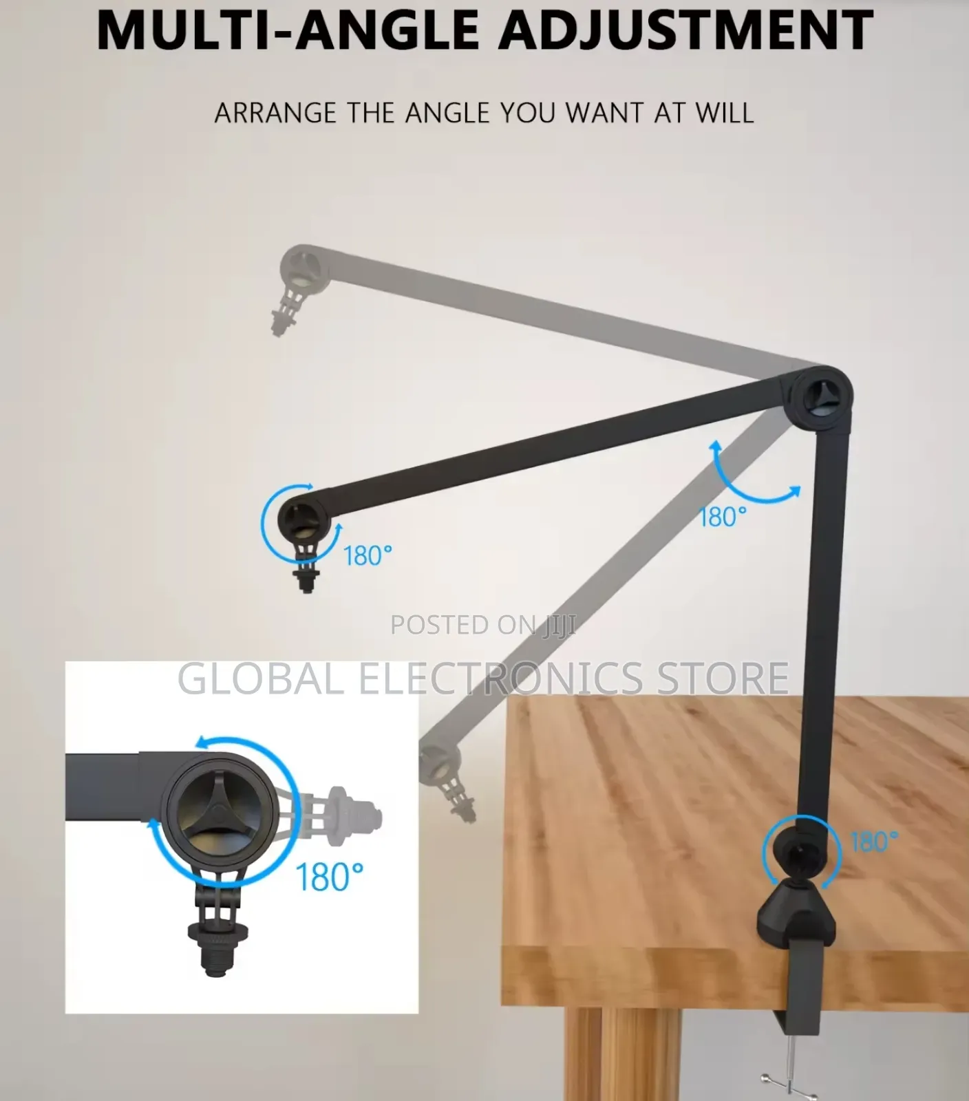 Professional Microphone Stand Adjustable Boom Arm(ለሁሉም አይነት Mic የሚሆን)
